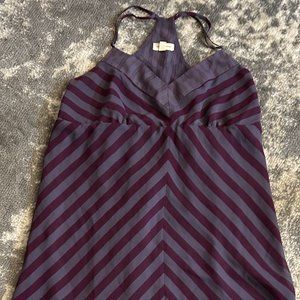 Silence + Noise Purple Striped Sleeveless Dress Meduim